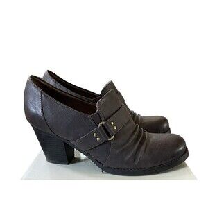 Natural Soul Loafer Pumps Womens 10M Black Slip On Block Heel Casual Leather